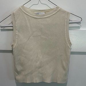 Sleeveless Ribbed crop top from zara (white cream)